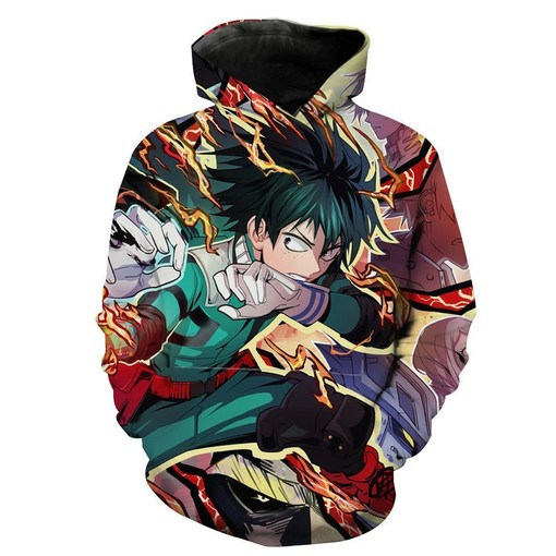 All Over Print My Hero Academia Hoodie with Hero Quotes for Anime Lovers