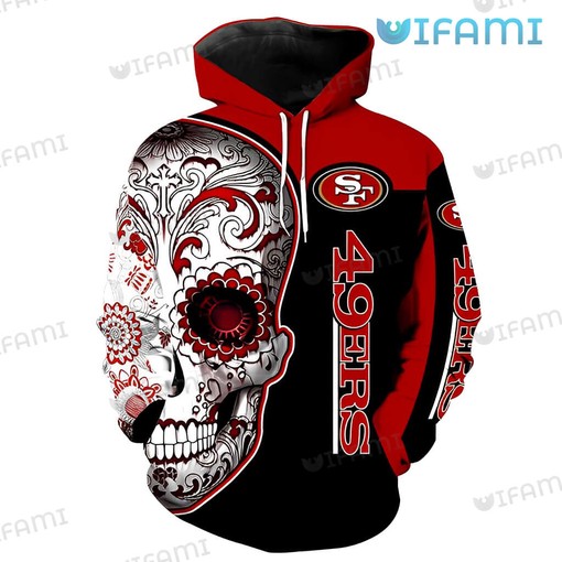 All-Over Print Florida Skull Flower 3D Hoodie for Women Gift