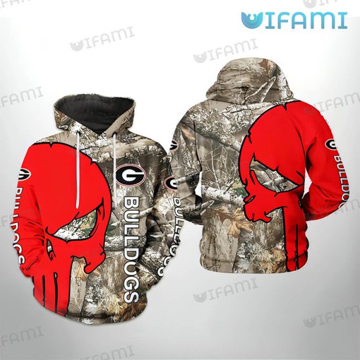 All-Over Print Georgia Bulldogs Skull Camo 3D Hoodie