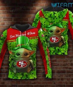 All-Seasons All Over Print 3D Hoodie with Baby Yoda Print - St. Patrick's Day Edition