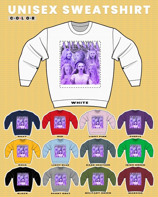 Amanda Seyfried Retro 90s Sweatshirt, Homage Fan Tees for American Actress Lovers - Movie Fans Gifts - Image 3