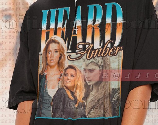 Amber Heard Vintage Shirt and Homage Tshirt, Amber Heard Fan Tees and Retro 90s Sweater - Image 2