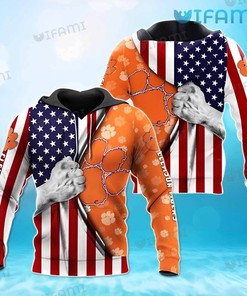 American Flag Clemson Tigers 3D Hoodie All Over Print for Patriotic Fans