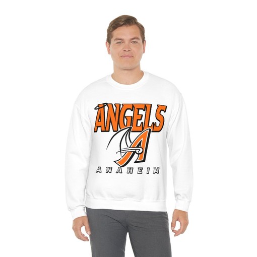 Anaheim Angels HALLOWEEN Retro MLB Hoodie Sweatshirt - Crewneck Style for Fans - Image 4