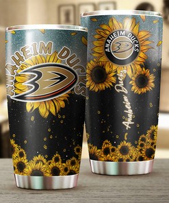 Anaheim Ducks NHL Tumbler Sunflower NHL Tumbler Design for Fans, Ideal for Any Occasion with Tumbler Ideas