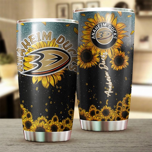 Anaheim Ducks NHL Tumbler Sunflower NHL Tumbler Design for Fans, Ideal for Any Occasion with Tumbler Ideas