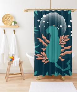 Animal Shower Curtain with Jungle Decor, Unique Design, Waterproof, Hooks Included
