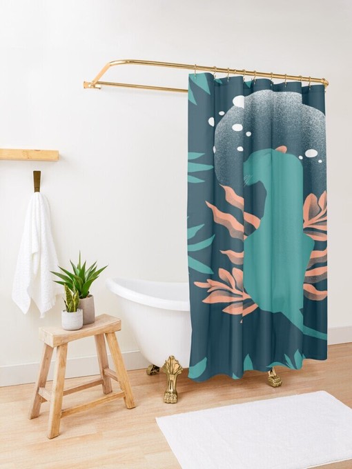 Animal Shower Curtain with Jungle Decor, Unique Design, Waterproof, Hooks Included - Image 2