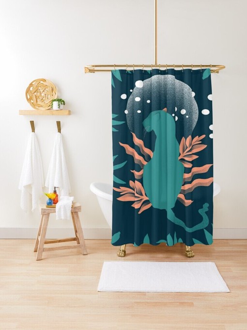 Animal Shower Curtain with Jungle Decor, Unique Design, Waterproof, Hooks Included - Image 3