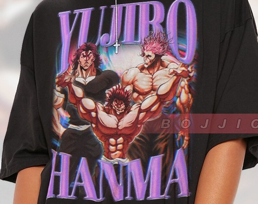 Anime Jack Hanma T-Shirt for Women, Yujiro Hanma Baki Boxing Tee, Baki the Grappler Shirt, Manga Movie Shirts for Men - Image 2