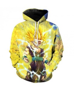 Anime Style Dragon Ball Cosplay Hoodie in 3D with Zipper and Custom Print