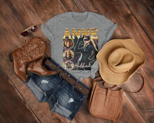 Anne Hathaway Vintage Shirt - Movie Shirts for Women - Anne Hathaway Homage Tshirt - Classic Movie T Shirts - Image 3