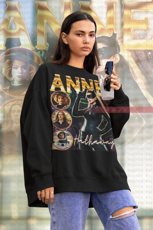 Anne Hathaway Vintage Sweatshirt, Anne Hathaway Homage Tshirt, Minimalist Movie Shirts for Women