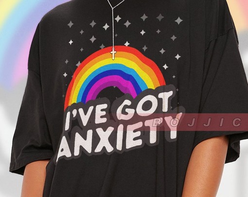 Anxiety Shirt - Minimalist Movie Shirts for Men with PRIDE Months and Pride Rainbow Love Symbol - Image 2