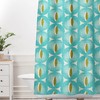 Aqua Geometric Shower Curtain | Retro Mid Century Bath Decor | Restroom Shower Curtains Decorative