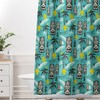 Aqua Tiki Shower Curtain | Retro Hawaiian Mid Century Bath Decor | Best Shower Curtains