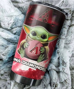 Arizona Diamondbacks Baby Yoda MLB Tumbler - Personalized Design with MLB Logo