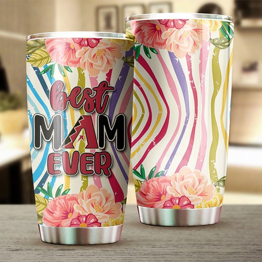 Arizona Diamondbacks Blooming Style Best Mom Ever Flower MLB Tumbler with a Unique and MLB Design - Image 2