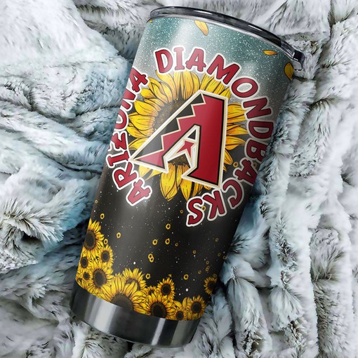 Arizona Diamondbacks Bright Flowers Sunflower MLB Tumbler with a Vibrant and MLB Design - Image 2