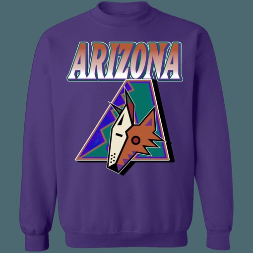 Arizona Diamondbacks Coyotes MASH-UP Vintage NHL MLB Sweatshirt Hoodie - Gifts for Baseball Fans - Image 4