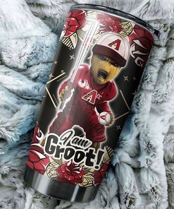 Arizona Diamondbacks I Am Groot MLB Tumbler with Custom Logo for Marvel Fans