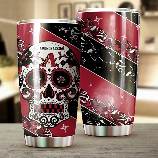Arizona Diamondbacks MLB Tumbler with Skull Design - Ideal Tumbler for D-backs Lovers