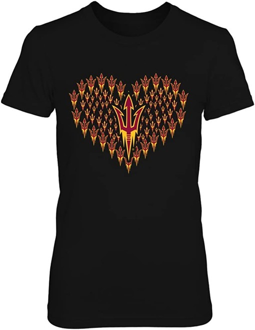 Arizona State Sun Devils Hoodie Logo Heart - Full Size Gifts for NCAA Fans of Arizona State University