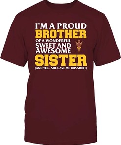 Arizona State Sun Devils Proud Brother Of An Awesome Sister T-Shirt