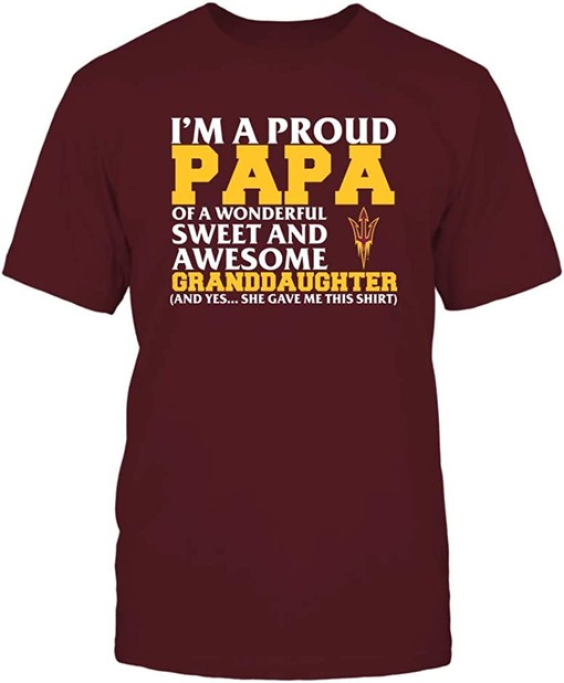 Arizona State Sun Devils Proud Papa Granddaughter Hoodie