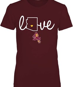 Arizona State Sun Devils Shirt State Love - Get Your NCAA Shirts for Fans Now