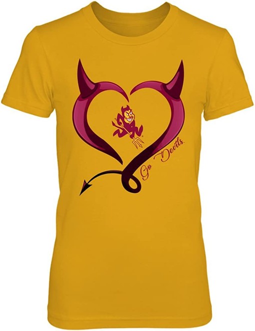 Arizona State Sun Devils T-Shirt - Devils Heart, Perfect for NCAA Fans