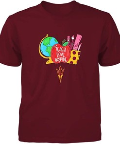 Arizona State Sun Devils Teach Love Inspire Hand Drawn Hoodie