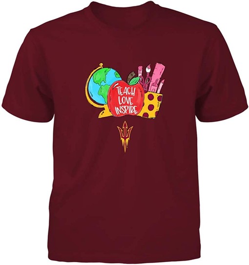 Arizona State Sun Devils Teach Love Inspire Hand Drawn Hoodie