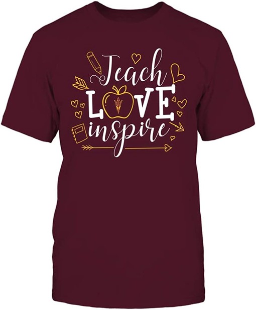 Arizona State Sun Devils Teach Love Inspire Ornaments T-Shirt