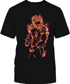 Arizona State Sun Devils Vintage Hoodie - Football Player on Fire NCAA Sweatshirt