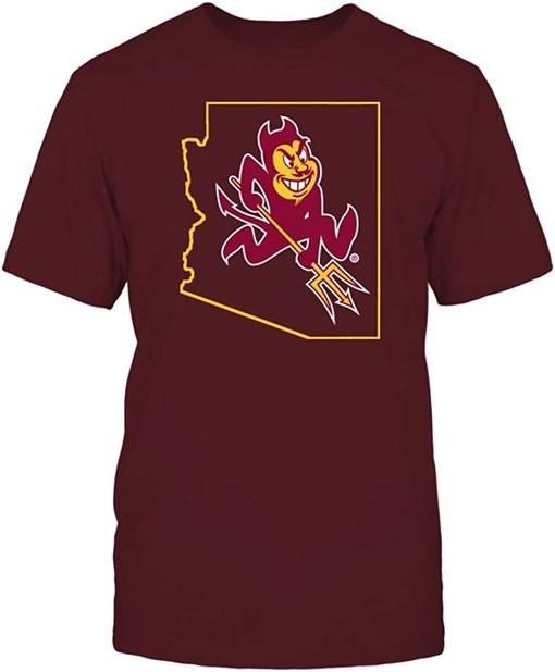 Arizona State Sun Devils Vintage Hoodie - Sparky in State Outline NCAA Sweatshirt