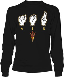Arizona State Sun Devils Vintage Shirt - Peace, Love, and Fork 'Em NCAA Tee