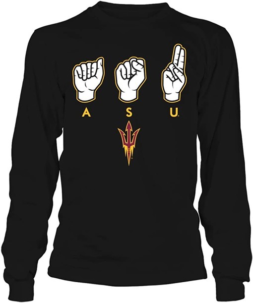 Arizona State Sun Devils Vintage Shirt - Peace, Love, and Fork 'Em NCAA Tee