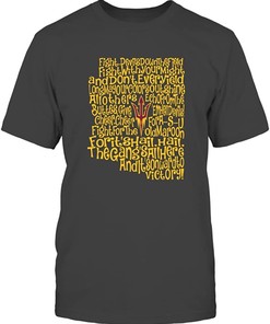 Arizona State Sun Devils Vintage T-Shirt - Fight Song Inside State Map NCAA Tee