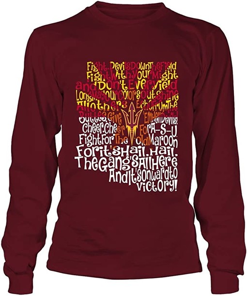 Arizona State Sun Devils Vintage T-Shirt - Fight Song and State Flag NCAA Tee