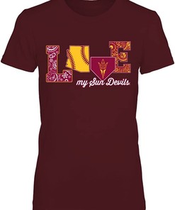Arizona State Sun Devils Vintage T-Shirt - Love My Team Baseball NCAA Tee