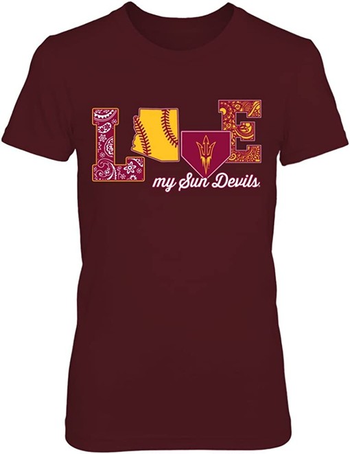 Arizona State Sun Devils Vintage T-Shirt - Love My Team Baseball NCAA Tee