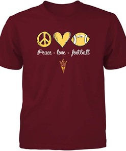 Arizona State Sun Devils Vintage T-Shirt - Peace, Love, and Football NCAA Tee