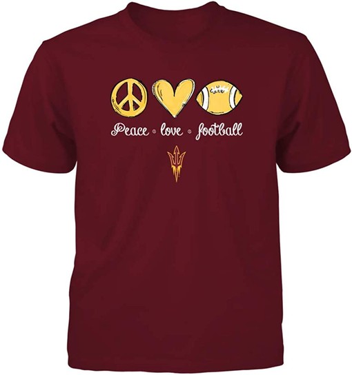 Arizona State Sun Devils Vintage T-Shirt - Peace, Love, and Football NCAA Tee