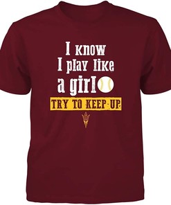 Arizona State Sun Devils Vintage T-Shirt - Play Like a Girl Softball NCAA Tee