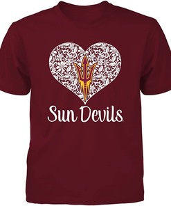 Arizona State University Tri-Blend Long Sleeve Campus T-Shirt - Full Size Gifts For NCAA Fans