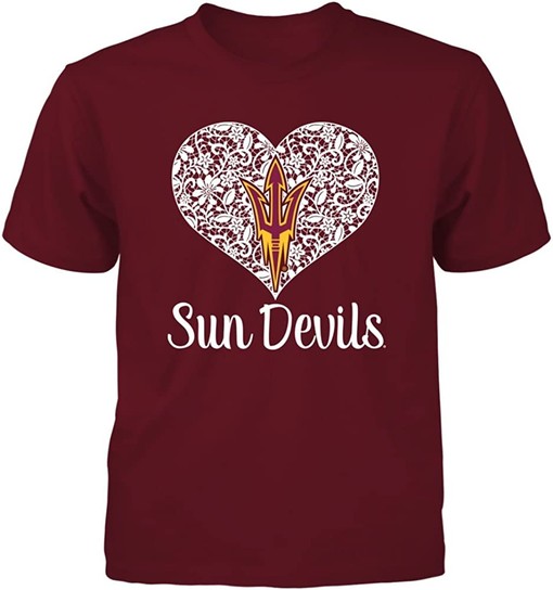 Arizona State University Tri-Blend Long Sleeve Campus T-Shirt - Full Size Gifts For NCAA Fans