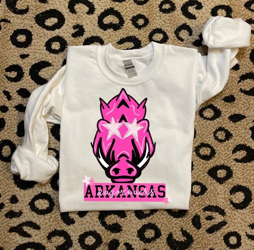 Arkansas Preppy Razorbacks Hogs Sweatshirt - Hoodie, Shirt Football Team Gameday Spirit Western, Sport Shirts Unisex