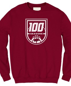 Arkansas Razorbacks 100 Seasons Basketball Fleece Crew Cardinal - Hogs Shirt Gifts for Razorbacks Lovers - NCAA Shirts