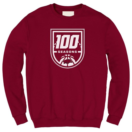 Arkansas Razorbacks 100 Seasons Basketball Fleece Crew Cardinal - Hogs Shirt Gifts for Razorbacks Lovers - NCAA Shirts